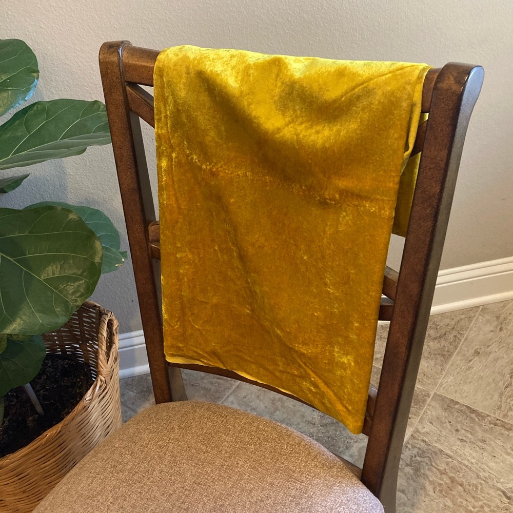 Vintage Gold Velveteen Fabric 52” x 56” ~1.5 Yards